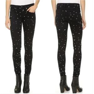 Rag & Bone White Paint Splatter Black Skinny Jeans Mid-rise size 27